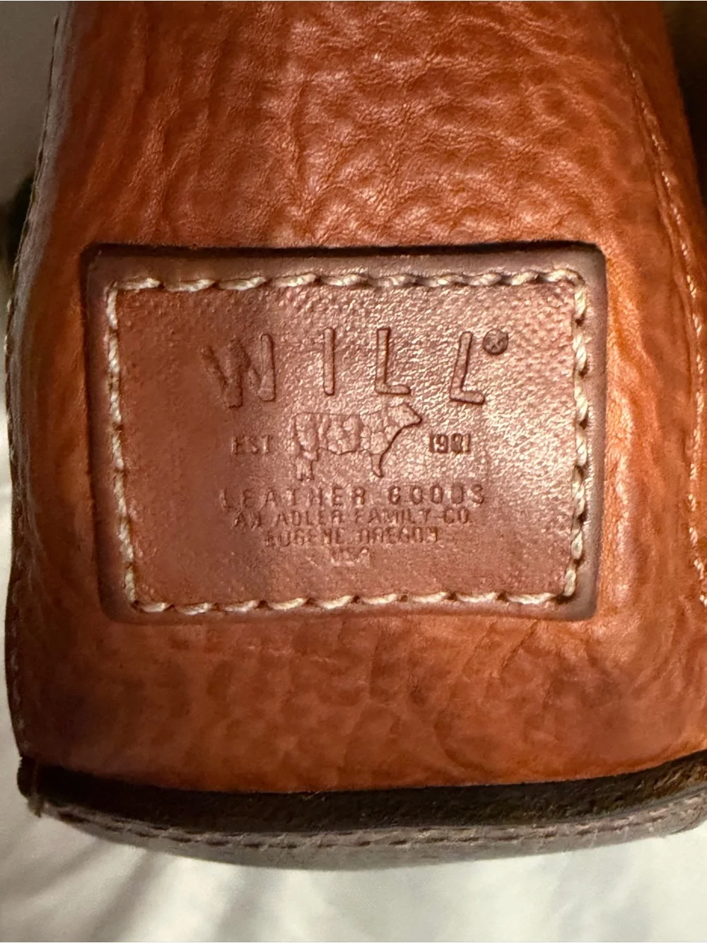 WILL Leather Goods Brown Leather Saddle Crossbody Bag Two Tone Full Grain